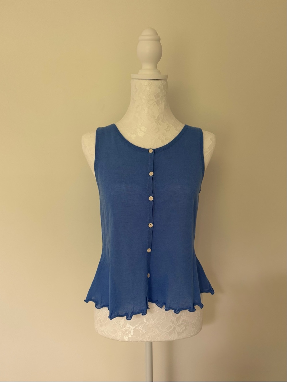 NWT Zara Blue Sleeveless Button-Front Women’s Top